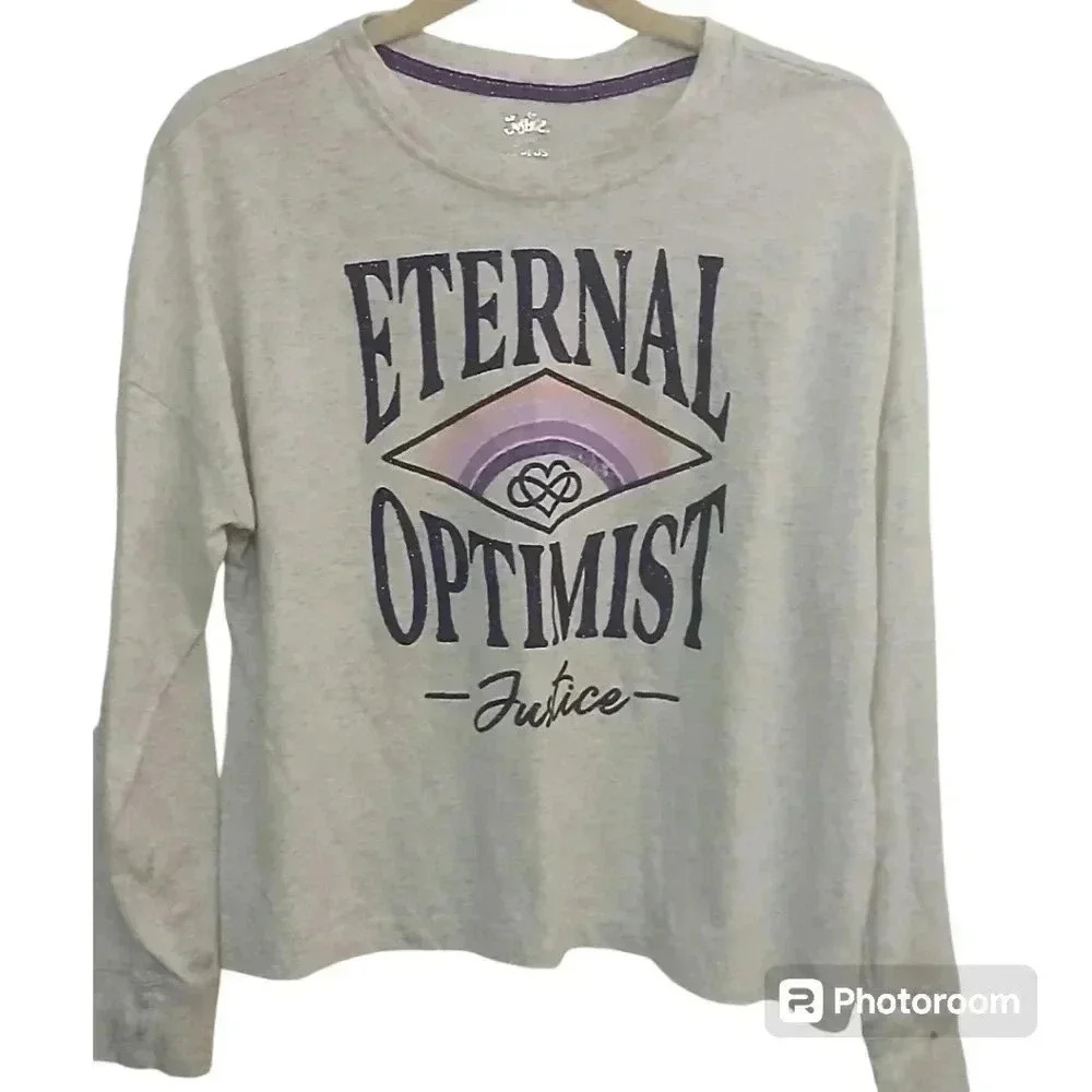 Justice Girl's Eternal Optimist Size 18 Plus. Long Sleeve Top